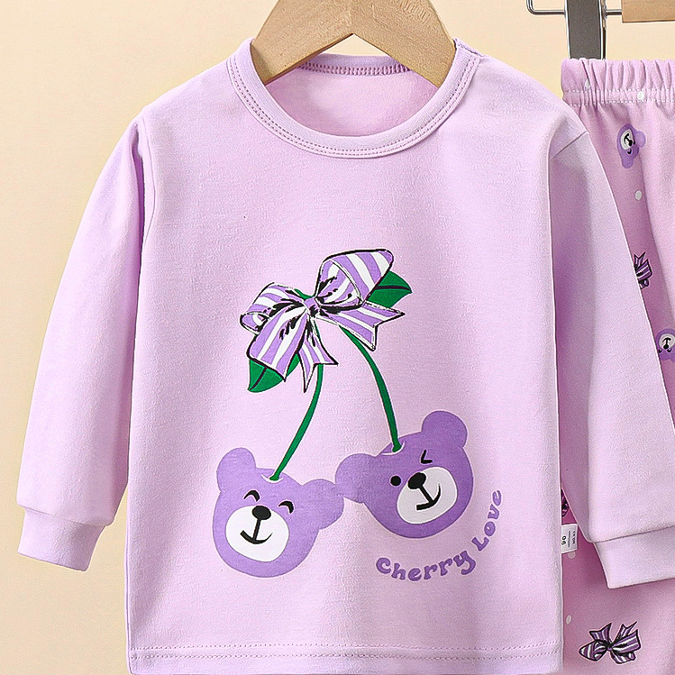 Minimalist Autumn 2-Piece Girls' Pajama Set, Ages 2-9 | Color: Style 2 | Image 3