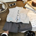 Casual Sporty Summer 2-Piece Boys' Pants Suit, Ages 2-13 | Color: As the Picture | Image 1