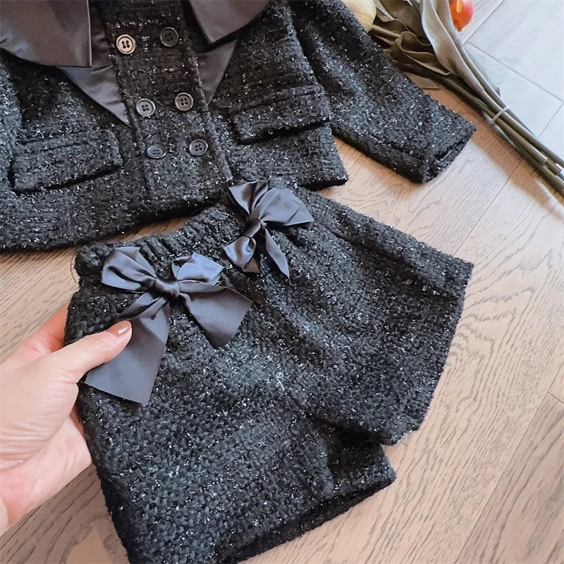Elegant Autumn 2-Piece Girls' Pants Suit, Ages 2-9 | Color: Black | Image 3
