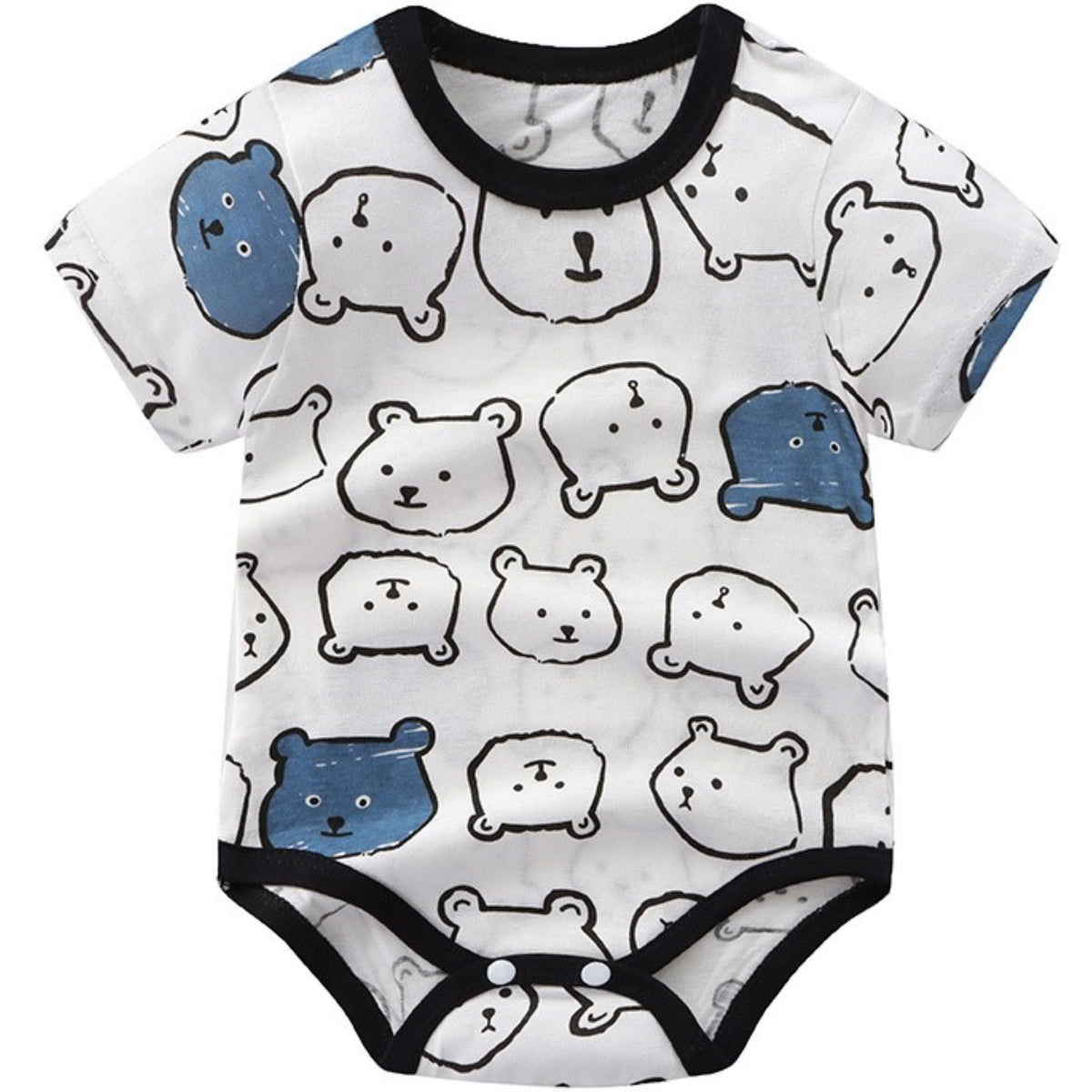 Minimalist Summer Unisex Baby Bodysuit, Ages 1-24 Months | Color: Blue&Black | Image 2