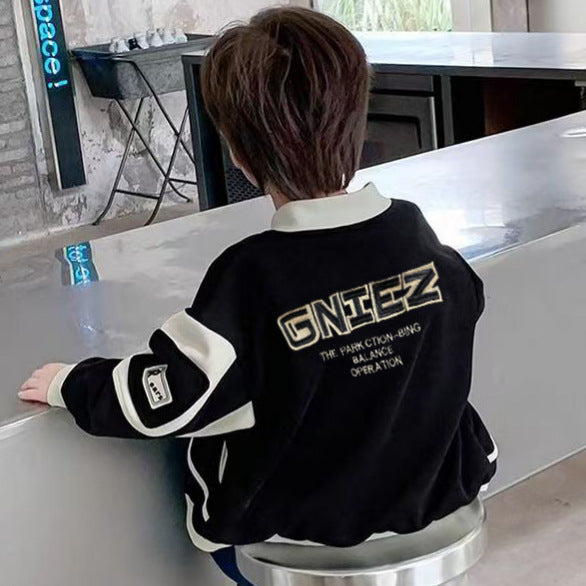 Casual Sporty Autumn Boys' Baseball Jacket, Ages 2-9 | Color: As the Picture | Image 2
