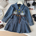 Casual Sporty Autumn 2-Piece Girls' A-Line Dress, Ages 2-9 | Color: Blue | Image 1