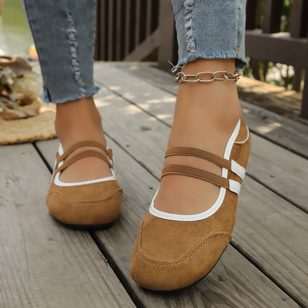 Modern Chic All-Season Cloth / Textile Women's Flat Shoes | Color: Brown | Image 3