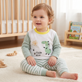 Minimalist Autumn 2-Piece Unisex Baby Pajama Set, Ages 6-24 Months | Color: White | Image 1