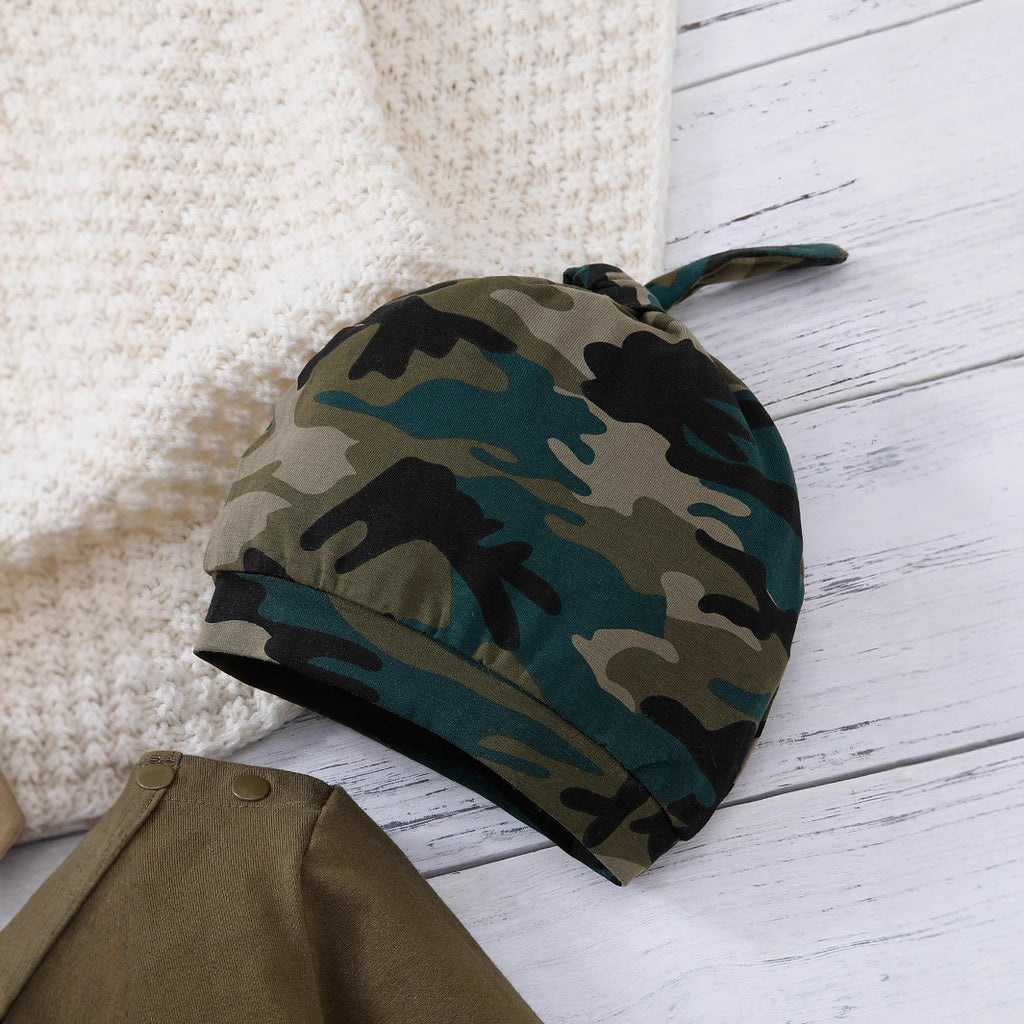 Minimalist Autumn 2-Piece Baby Boys' Jumpsuit, Ages 1-12 Months | Color: Army Green | Image 2