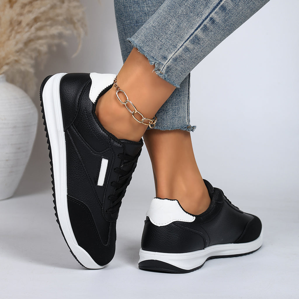 Modern Chic All-Season PU/Artificial Leather/Microfiber Leather Women's Casual Shoes | Color: Black | Image 1