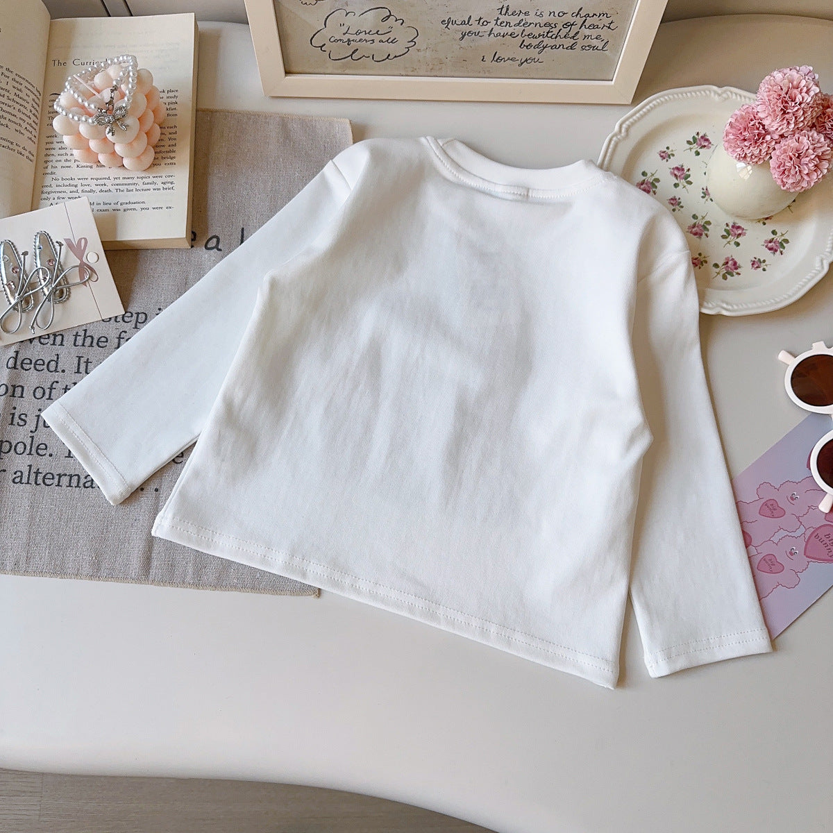 Sweet & Cute Spring Girls' T-Shirt, Ages 2-9 | Color: White | Image 3