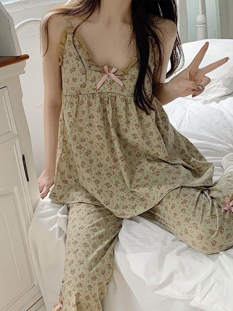 Sweet & Cute Summer 2 Pcs Women 's Sleeveless Sleep Set | Color: Style 1 | Image 3