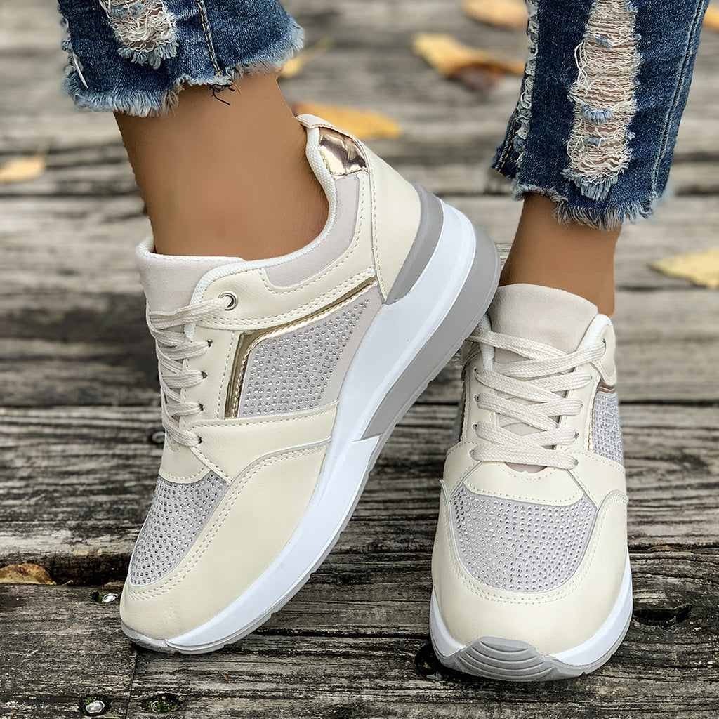 Modern Chic All-Season PU/Artificial Leather/Microfiber Leather Women's Casual Shoes | Color: Beige | Image 3