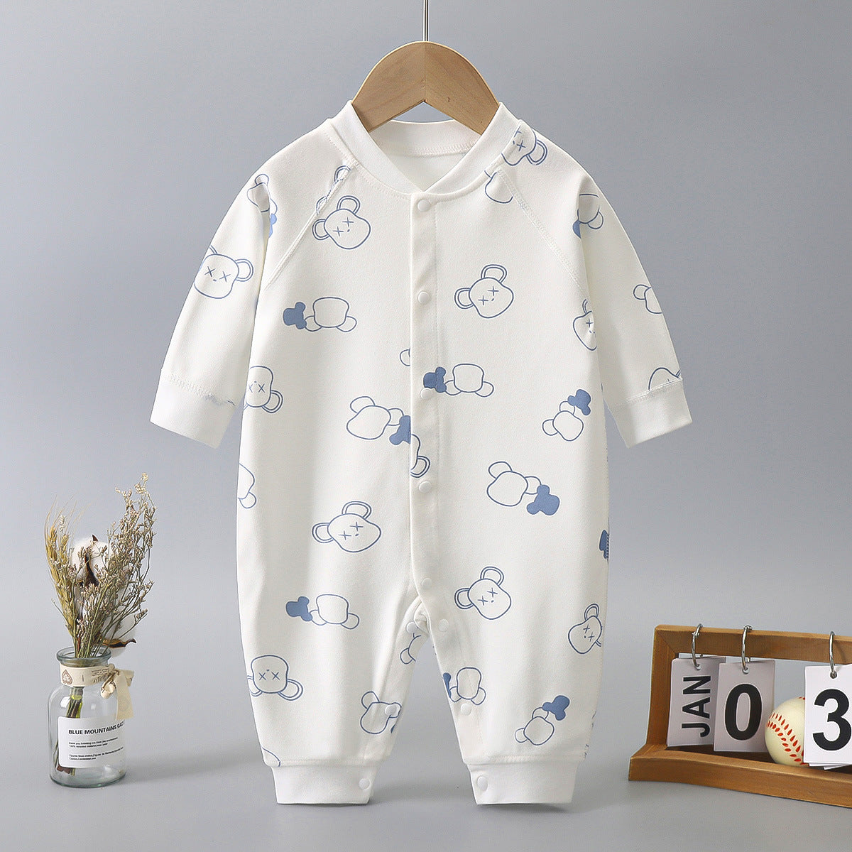 Minimalist Autumn Unisex Baby Jumpsuit, Ages 1-24 Months | Color: Style 1 | Image 1