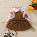 Sweet & Cute Autumn 2-Piece Baby Girls' Dress Suit, Ages 0-24 Months | Color: Flower | Image 1
