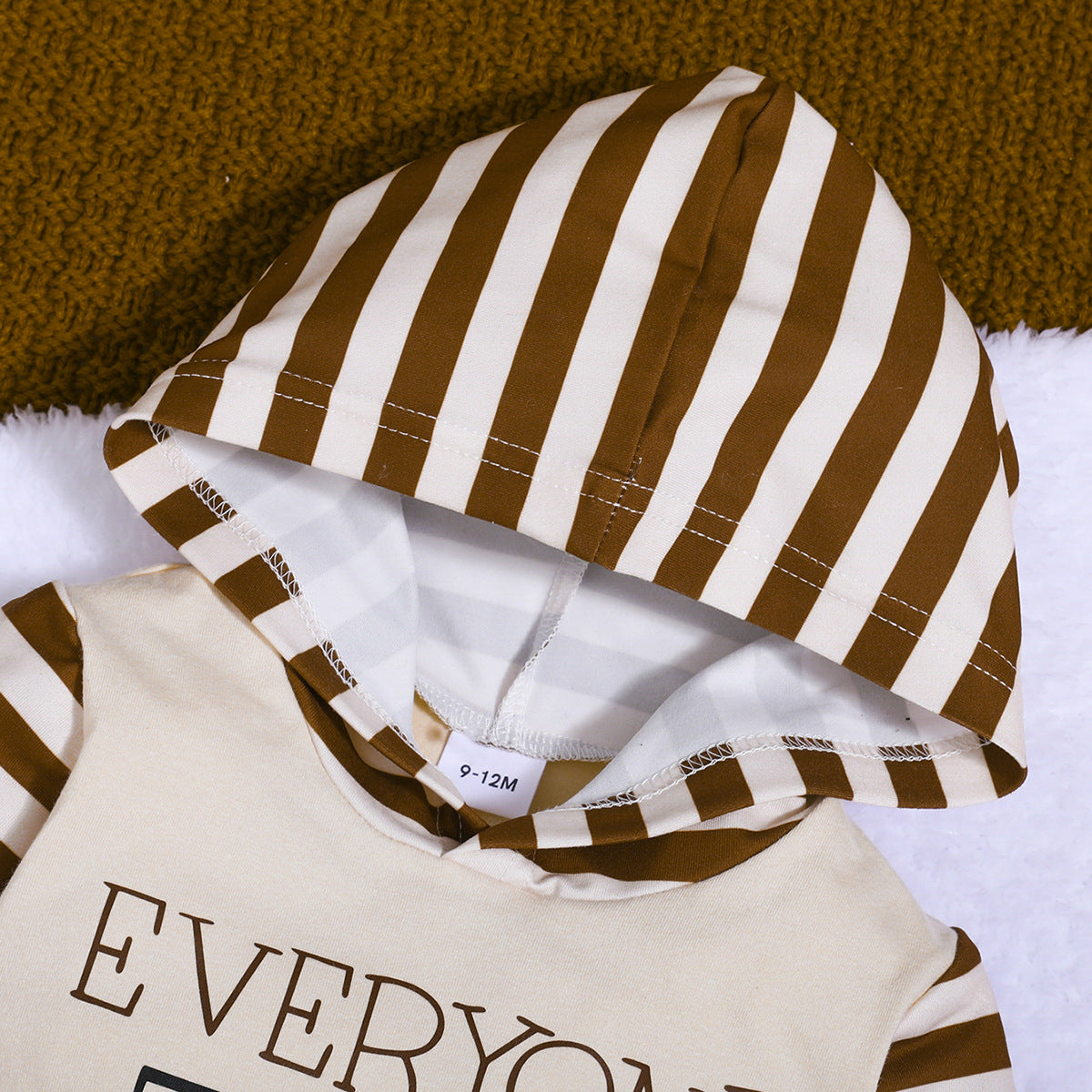 Minimalist Autumn Unisex Baby Jumpsuit, Ages 0-6 Months | Color: Apricot | Image 2