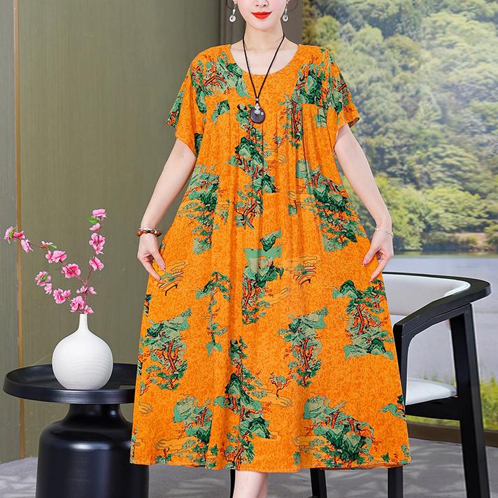 Casual Sporty Summer A-Line Dress | Color: Lemon | Image 1