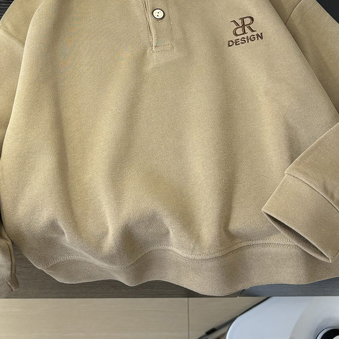 Modern Chic All-Season Casual Sporty Autumn Boys' Sweatshirt, Ages 2-9 | Color: Coffee | Image 3