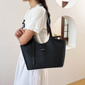 Modern Chic All-Season PU/Artificial Leather/Microfiber Leather Women's Shoulder Bags Tote Bags | Color: Black | Image 1