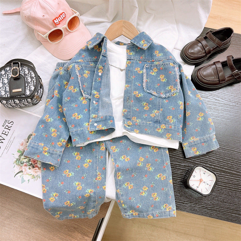 Trendy Autumn 2-Piece Girls' Pants Suit, Ages 2-9 | Color: As the Picture | Image 1