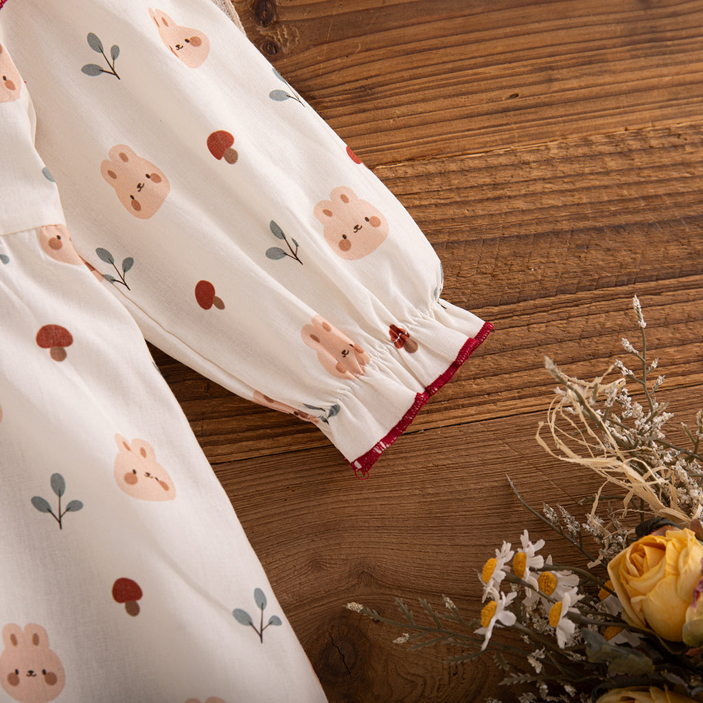 Sweet & Cute Autumn Baby Girls' Dress, Ages 0-24 Months | Color: Beige | Image 2