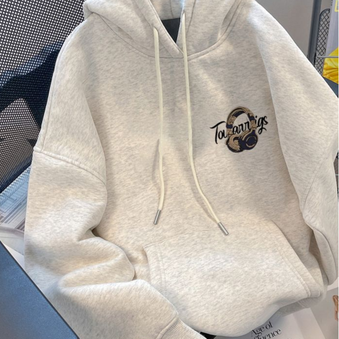 Minimalist Autumn Boys' Hoodie, Ages 4-14 | Color: Grey | Image 3