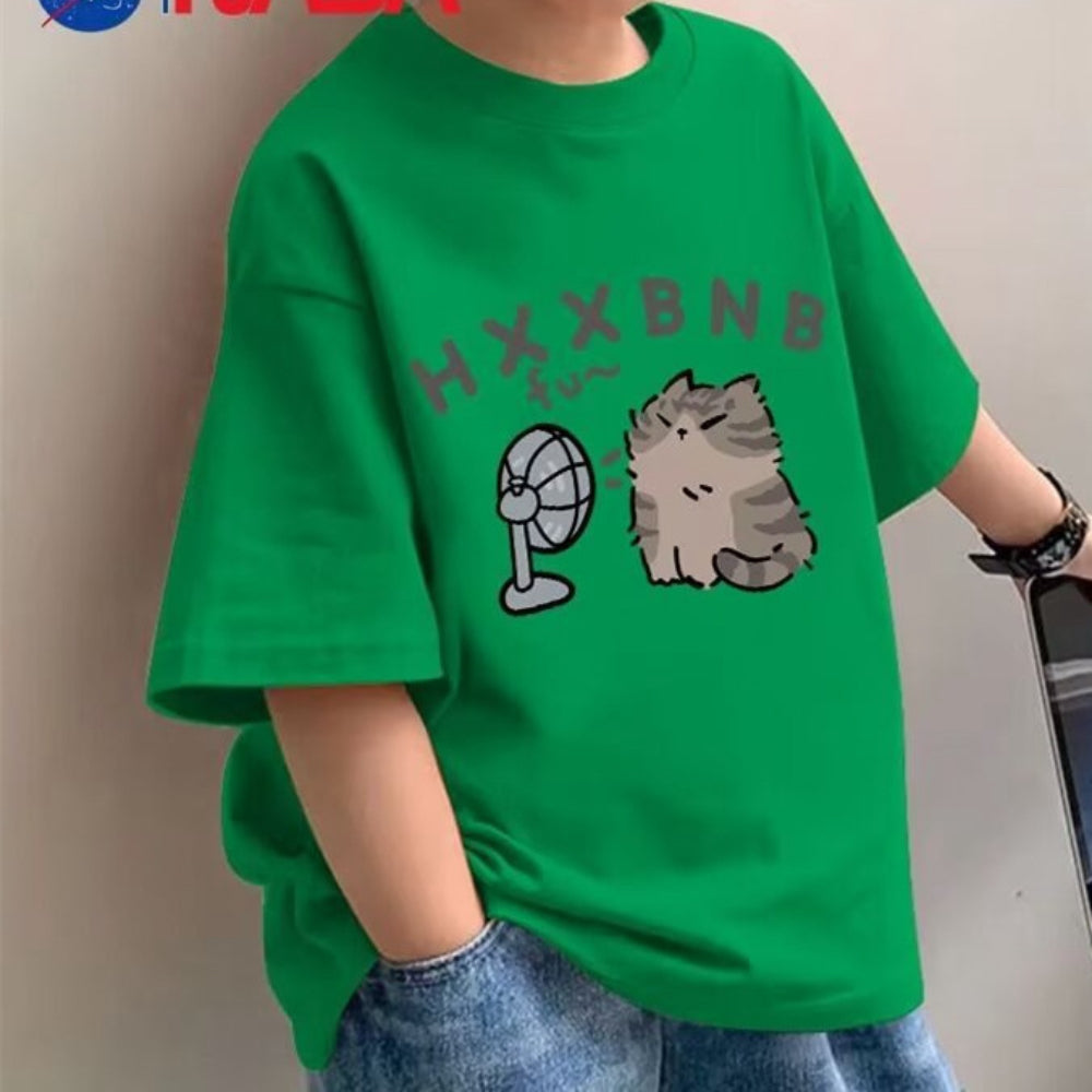 Minimalist Summer Boys' T-Shirt, Ages 2-13 | Color: Green | Image 1