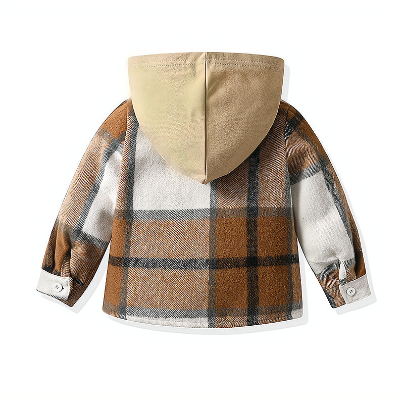 Trendy Autumn 2-Piece Unisex Kids' Pants Suit, Ages 2-7 | Color: Camel | Image 2