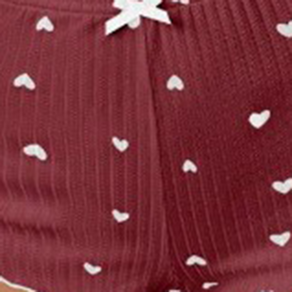 Sexy Summer 2 Pcs Women 's Sleeveless Sleep Set | Color: Deep Red | Image 3
