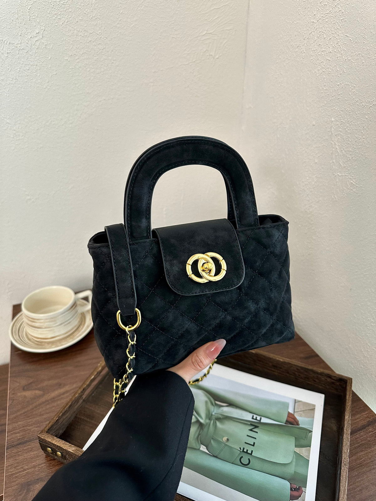 Modern Chic All-Season PU/Artificial Leather/Microfiber Leather Women's Crossbody Bags Other Bags | Color: Black | Image 3
