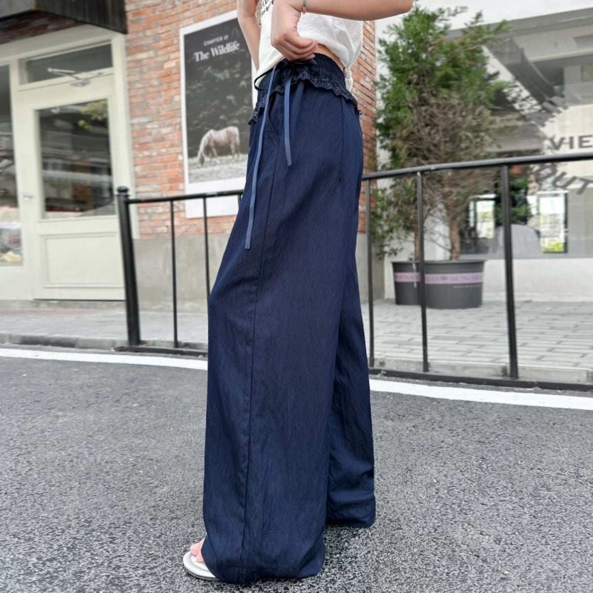 Modern Chic All-Season Casual Sporty Spring Girls' Casual Pants, Ages 3-13 | Color: Navy | Image 3