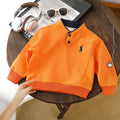 Modern Chic All-Season Casual Sporty Autumn Unisex Kids' Sweatshirt, Ages 2-13 | Color: Orange | Image 1