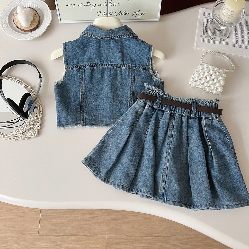 Trendy Summer 3-Piece Girls' Dress Suit, Ages 2-9 | Color: As the Picture | Image 3