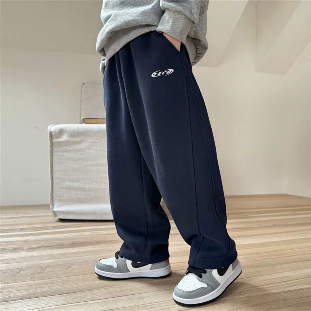Modern Chic All-Season Casual Sporty Spring Boys' Casual Pants, Ages 4-14 | Color: Navy | Image 1