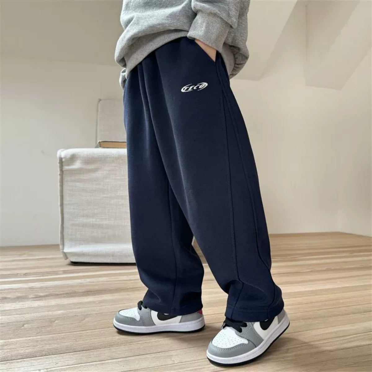 Modern Chic All-Season Casual Sporty Spring Boys' Casual Pants, Ages 4-14 | Color: Navy | Image 1