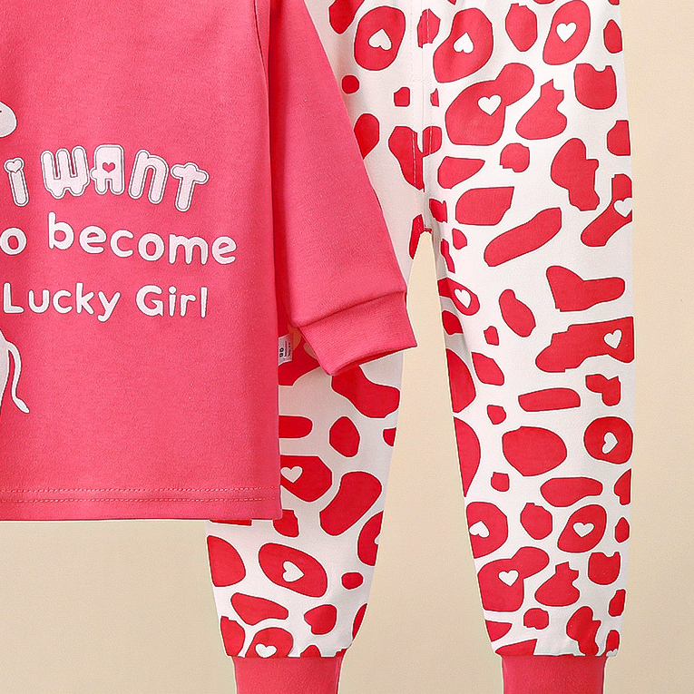 Minimalist Autumn 2-Piece Girls' Pajama Set, Ages 2-9 | Color: Style 3 | Image 2