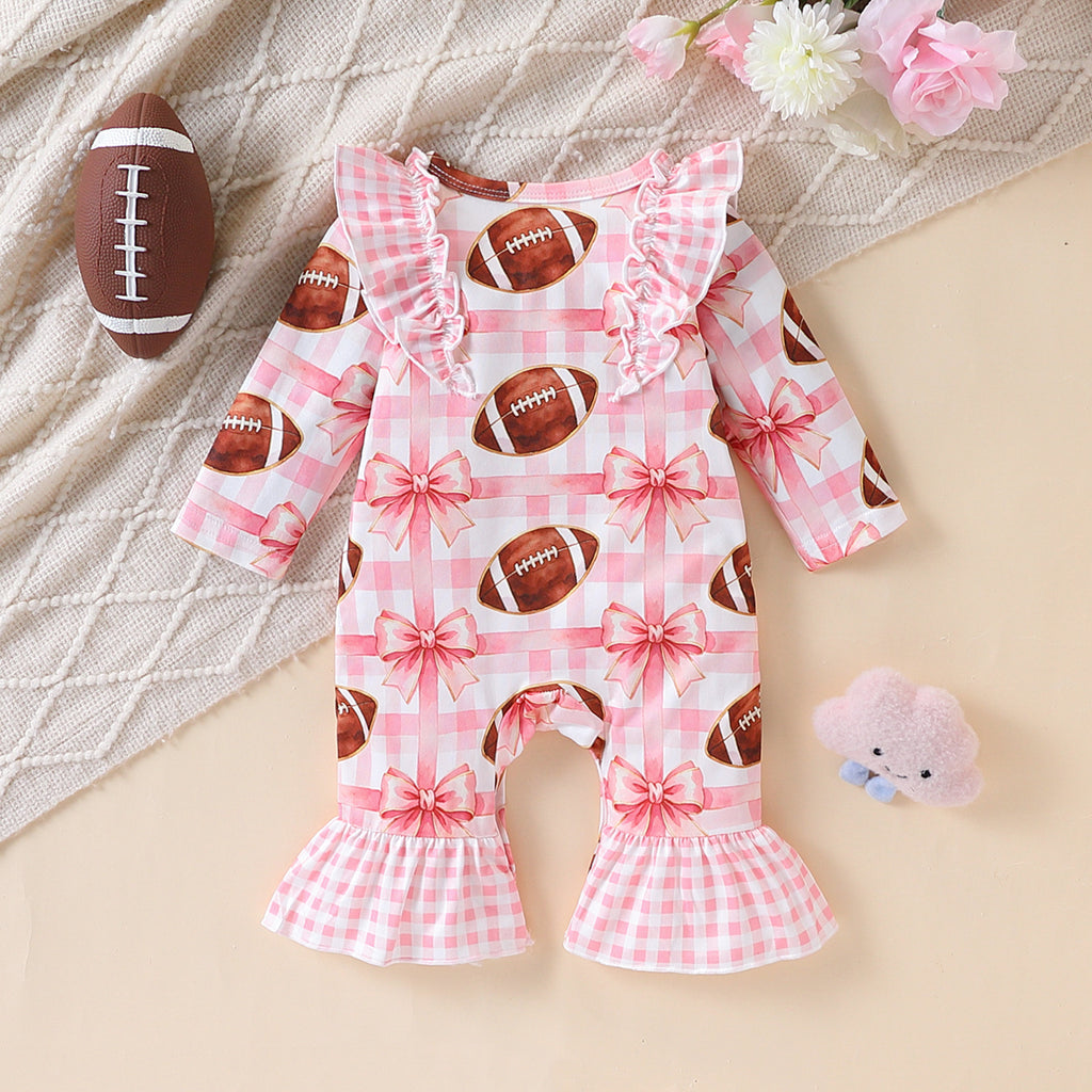 Trendy Autumn Baby Girls' Jumpsuit, Ages 0-6 Months | Color: Pink&Black | Image 3