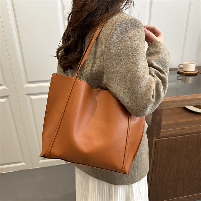 Trendy Autumn PU/Artificial Leather/Microfiber Leather Women's Handbags Tote Bags | Color: Brown | Image 3