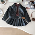 Trendy Autumn 2-Piece Girls' Dress Suit, Ages 2-9 | Color: Black | Image 1
