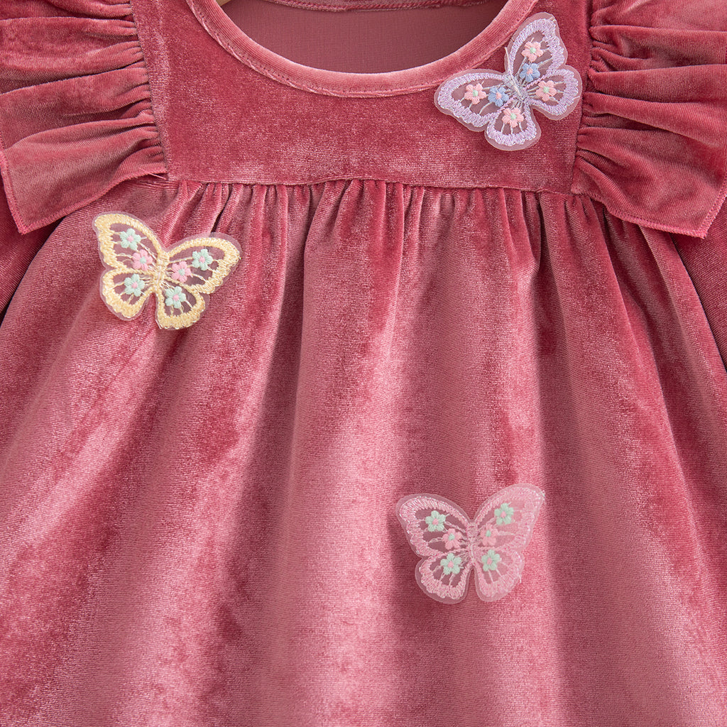 Sweet & Cute Autumn Baby Girls' Dress, Ages 3-24 Months | Color: Pink | Image 3