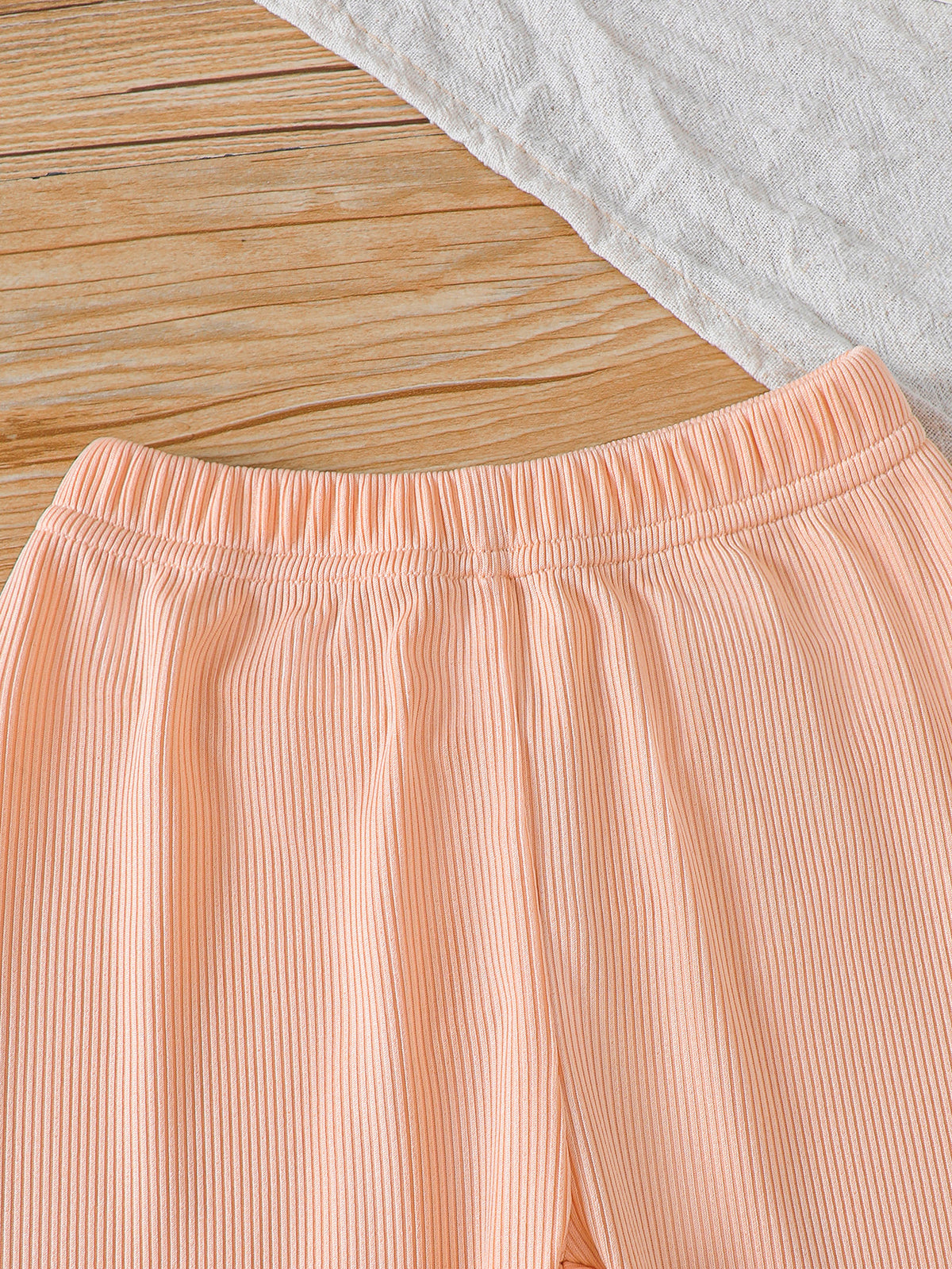 Minimalist Autumn 2-Piece Baby Girls' Pants Suit, Ages 0-24 Months | Color: Champagne | Image 2