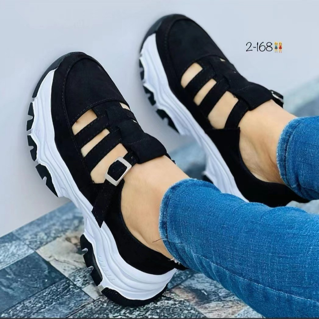 Modern Chic All-Season Velvet/Corduroy Women's Casual Shoes | Color: Black | Image 1