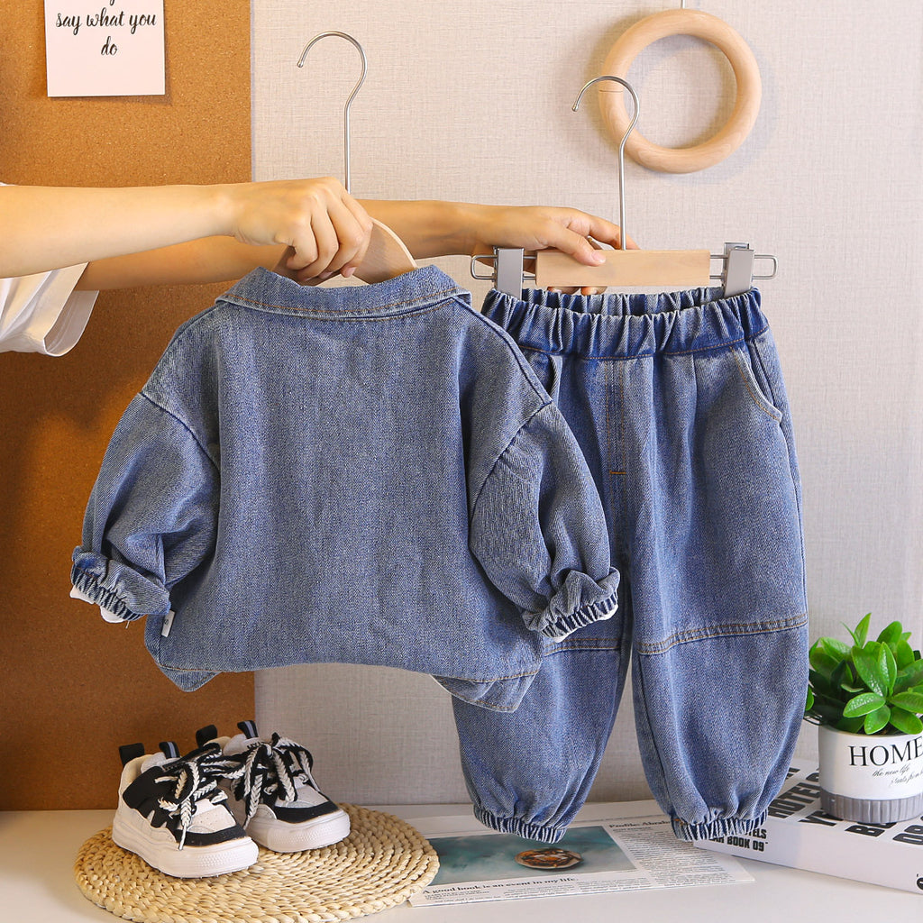 Casual Sporty Autumn 3-Piece Boys' Pants Suit, Ages 2-5 | Color: Blue | Image 3