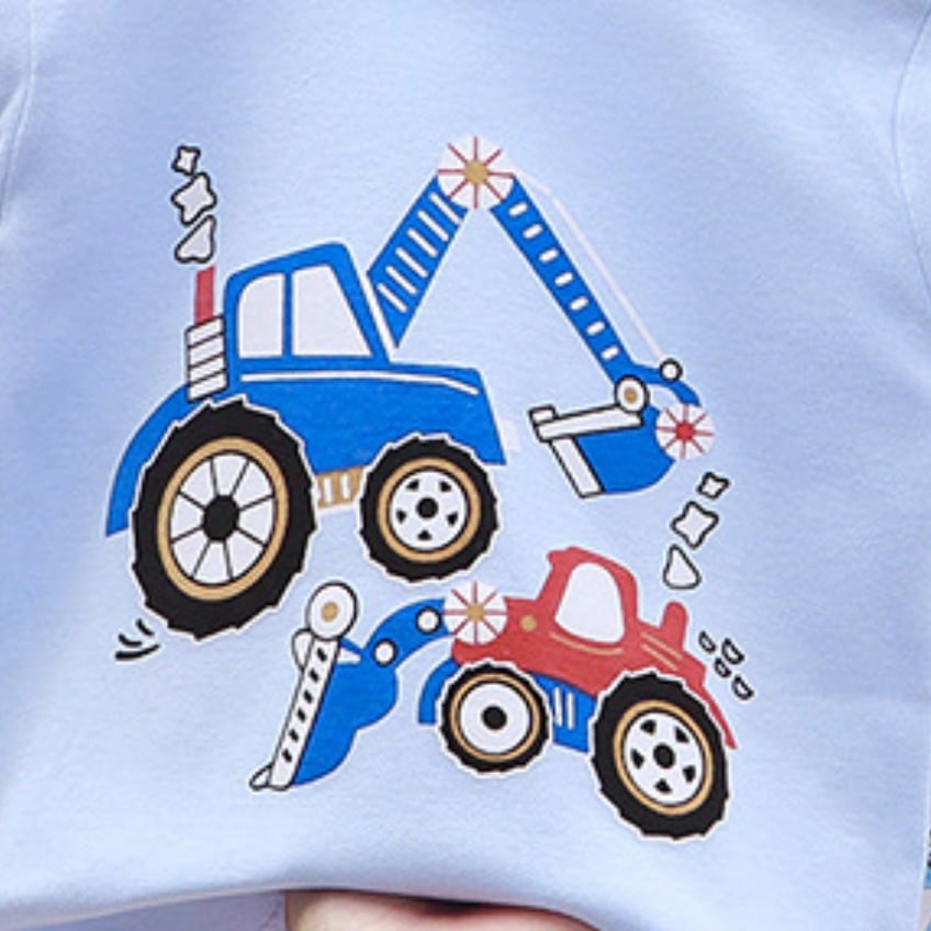 Minimalist Autumn 2 Pcs 2-9years Boys Pajama Sets | Color: Light Blue | Image 3