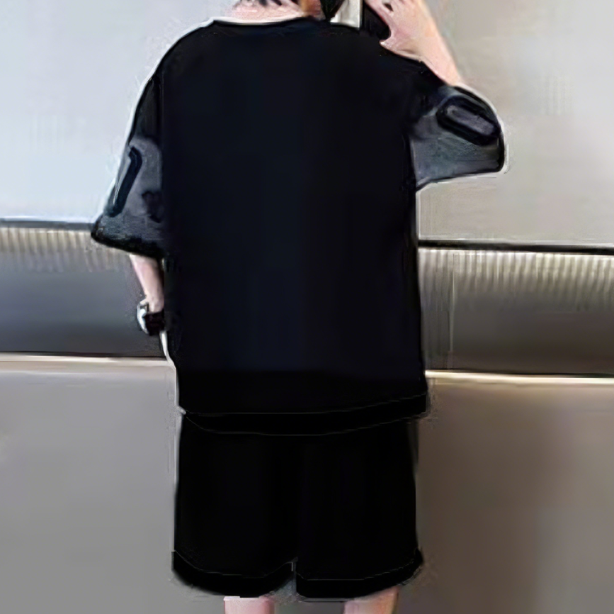 Trendy Summer 2-Piece Boys' Pants Suit, Ages 4-14 | Color: Black | Image 3