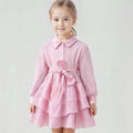 Minimalist Autumn 2-Piece Girls' A-Line Dress, Ages 2-9 | Color: Pink | Image 1