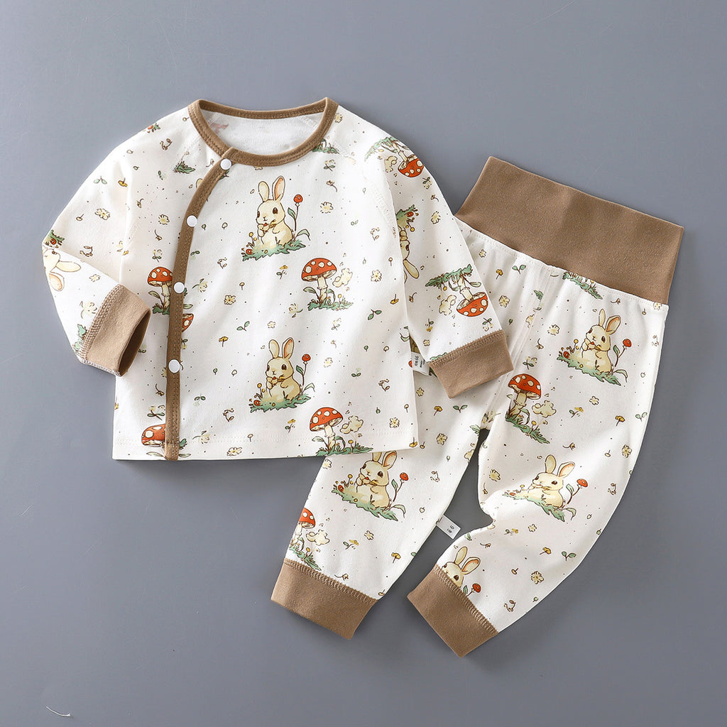 Minimalist Autumn 2-Piece Unisex Baby Pajama Set, Ages 3-24 Months | Color: Style 2 | Image 1