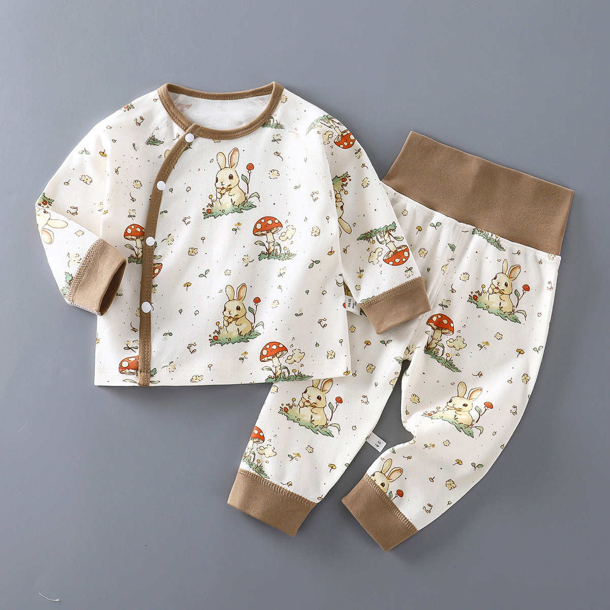 Minimalist Autumn 2-Piece Unisex Baby Pajama Set, Ages 3-24 Months | Color: Style 2 | Image 1