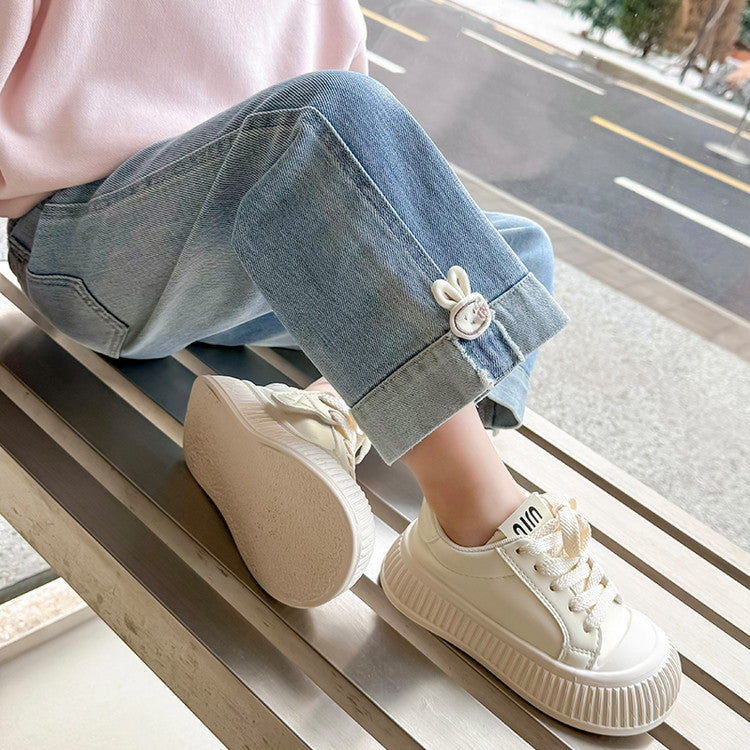 Casual Sporty Autumn Girls' Jeans, Ages 2-9 | Color: Blue | Image 2