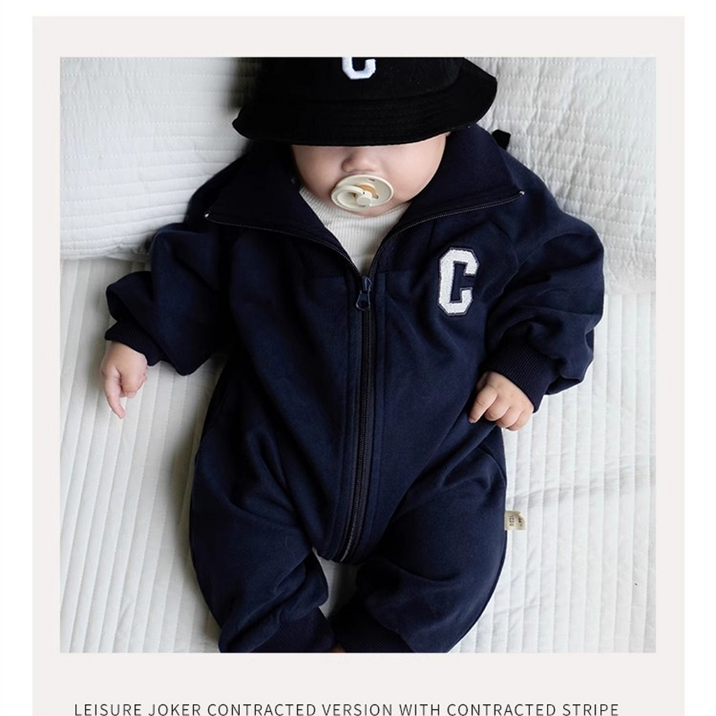 Casual Sporty Autumn Baby Boys' Jumpsuit, Ages 1-24 Months | Color: Navy | Image 3