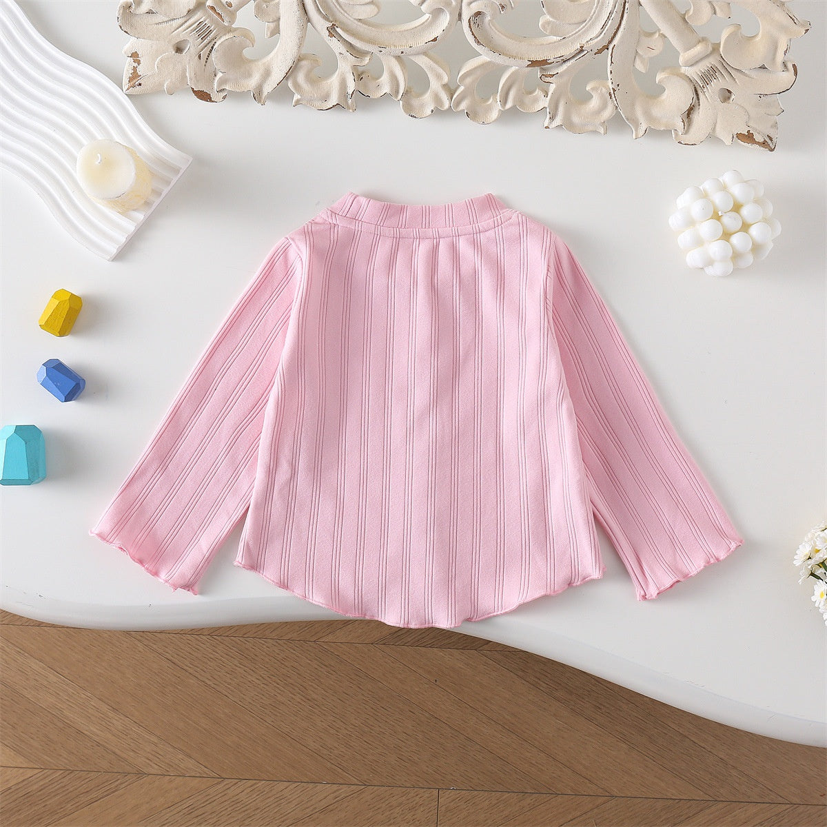 Minimalist Autumn Girls' T-Shirt, Ages 2-9 | Color: Pink | Image 3