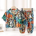 Casual Sporty Summer 2-Piece Unisex Kids' Pajama Set, Ages 2-11 | Color: Style 5 | Image 1