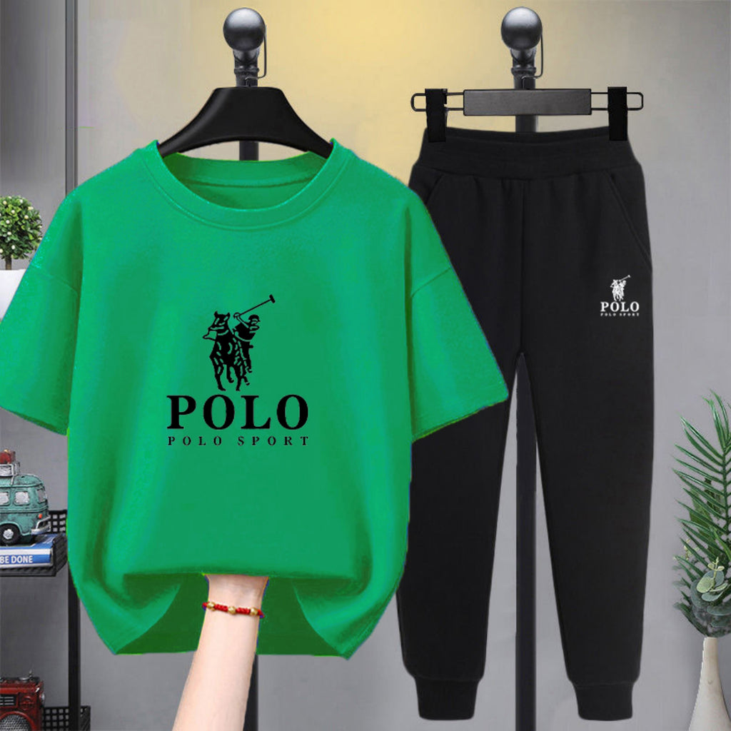 Modern Chic All-Season Minimalist Summer 2-Piece Boys' Pants Suit, Ages 4-14 | Color: Green | Image 1