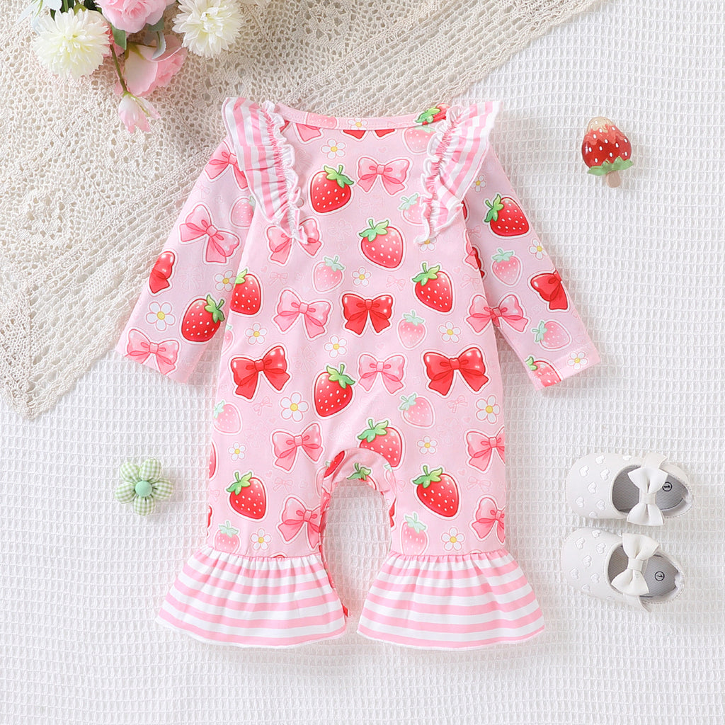 Trendy Autumn Baby Girls' Jumpsuit, Ages 0-6 Months | Color: Light Pink | Image 3